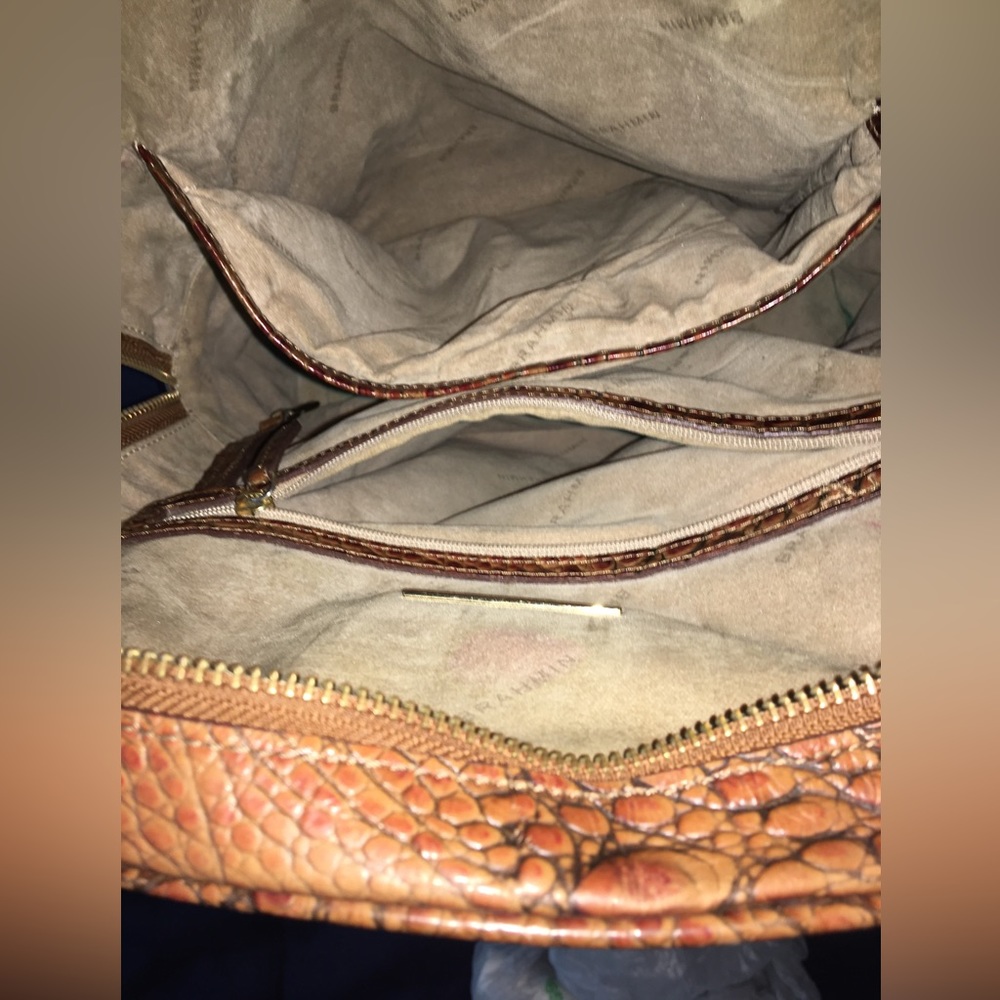 BRAHMIN Melbourne Collection Dartmouth Crocodile-Embossed Backpack - Picture 4 of 4